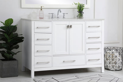 48 inch Single Bathroom Vanity in White