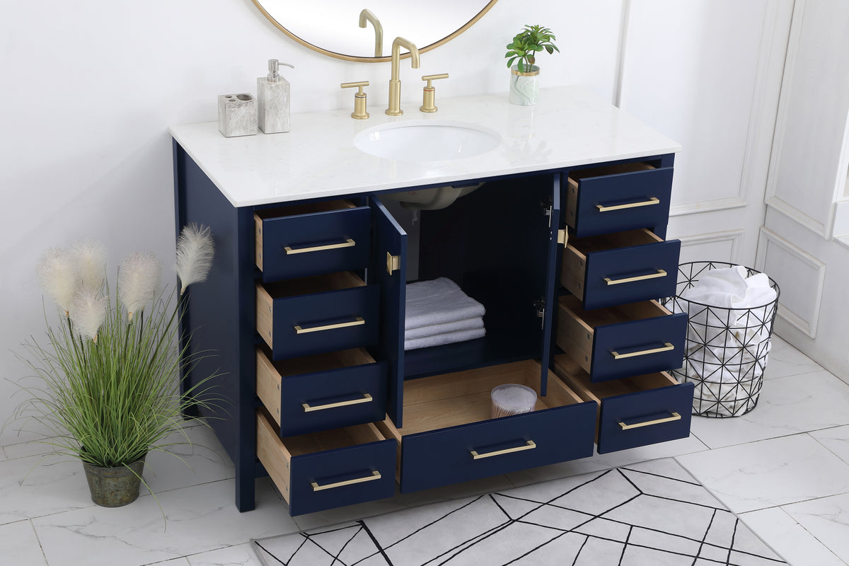 48 inch Single Bathroom Vanity in Blue