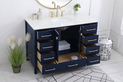 48 inch Single Bathroom Vanity in Blue
