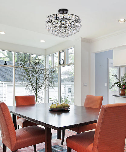 Savannah 16 inch flush mount in black