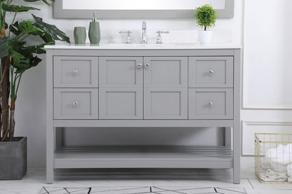 48 inch Single Bathroom Vanity in Gray with Backsplash