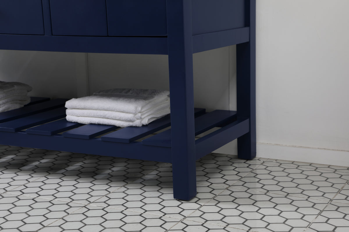 60 inch Single bathroom vanity in blue