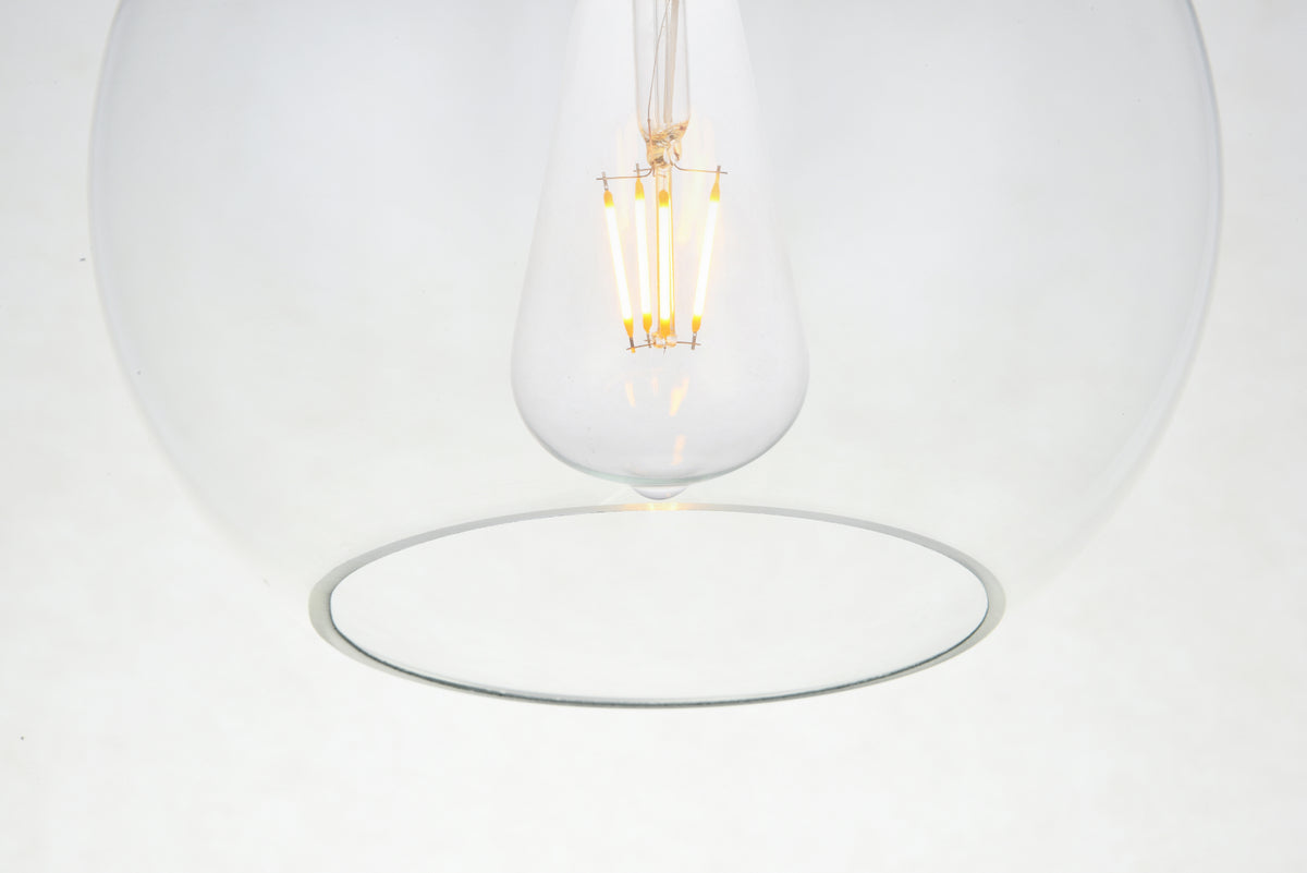 Baxter 1 Light Black Flush Mount With Clear Glass