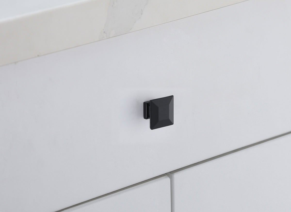 Cecil 1.3" Matte Black Square Knob Multipack (Set of 10)