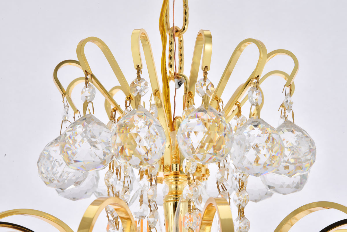 Toureg 15 light Gold Chandelier Clear Royal Cut Crystal