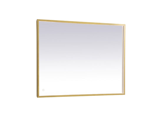 Pier 30x40 inch LED mirror with adjustable color temperature 3000K/4200K/6400K in brass