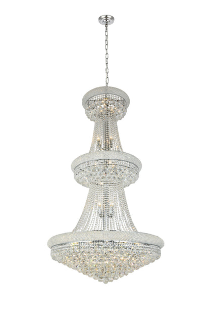 Primo 32 light Chrome Chandelier Clear Royal Cut Crystal