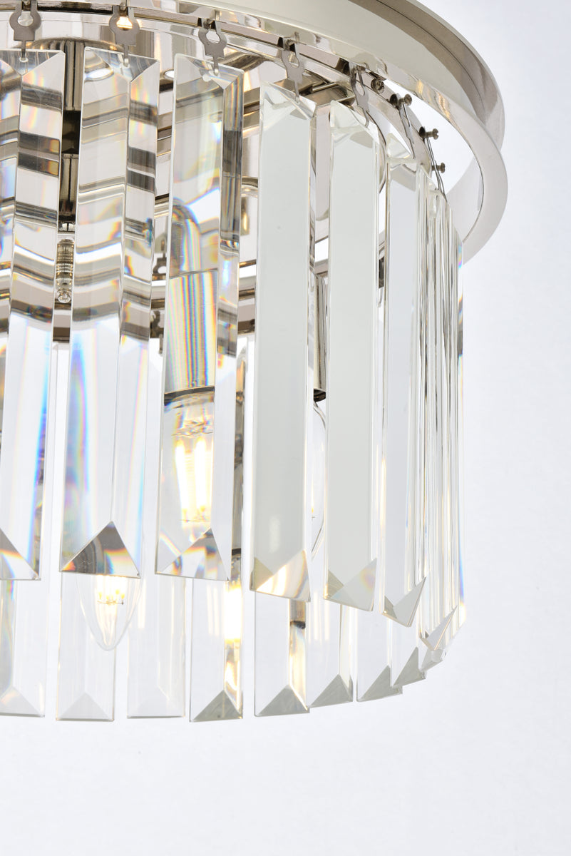 Sydney 3 light polished nickel Pendant Clear Royal Cut Crystal