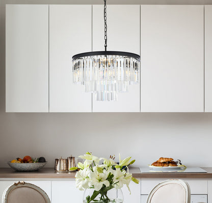 Sydney 9 light Matte Black Chandelier Clear Royal Cut Crystal