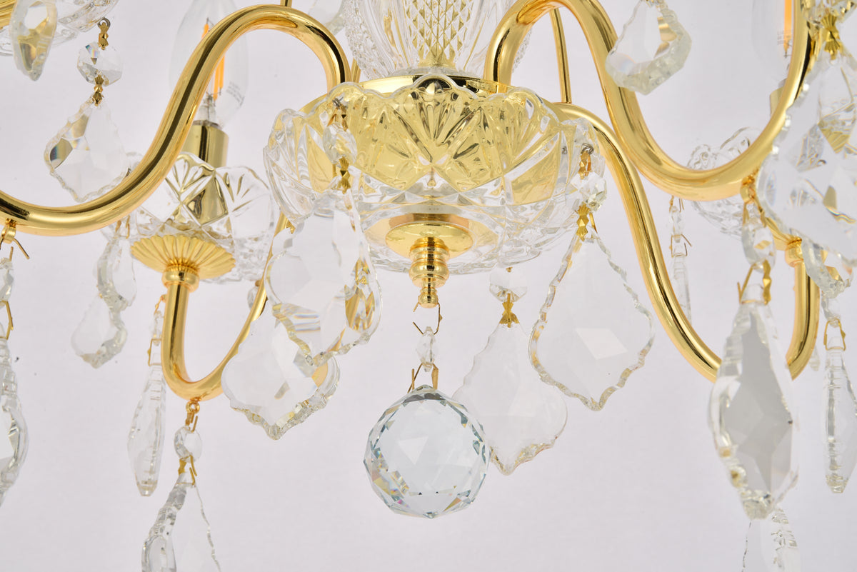 St. Francis 4 light Gold Pendant Clear Royal Cut Crystal