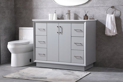 42 Inch SIngle Bathroom Vanity In Grey
