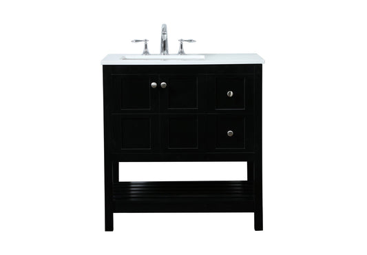 32 inch Single bathroom vanity in black