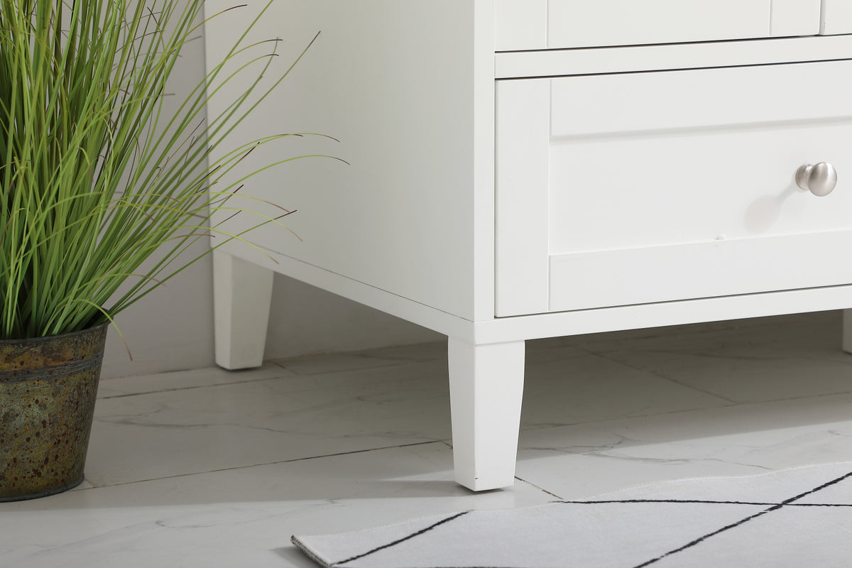 48 inch Single Bathroom Vanity in White with Backsplash