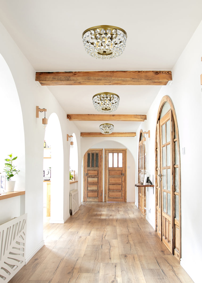 Cora 10 inch flush mount in brass