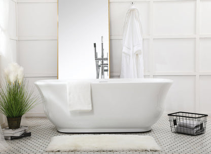 67 inch soaking bathtub in glossy white
