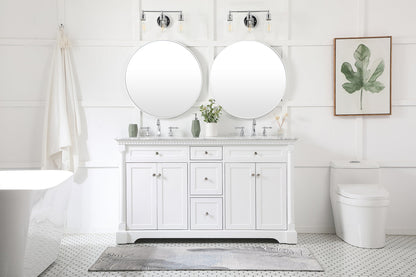 60 inch double bathroom vanity in White