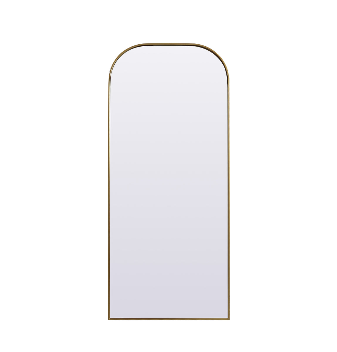 Metal Frame Arch Full Length Mirror 32x76 Inch in Brass
