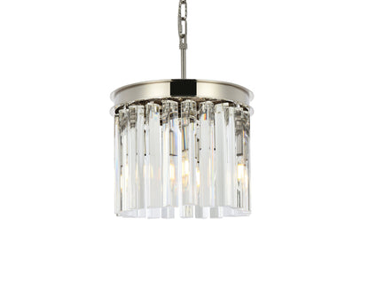 Sydney 3 light polished nickel Pendant Clear Royal Cut Crystal