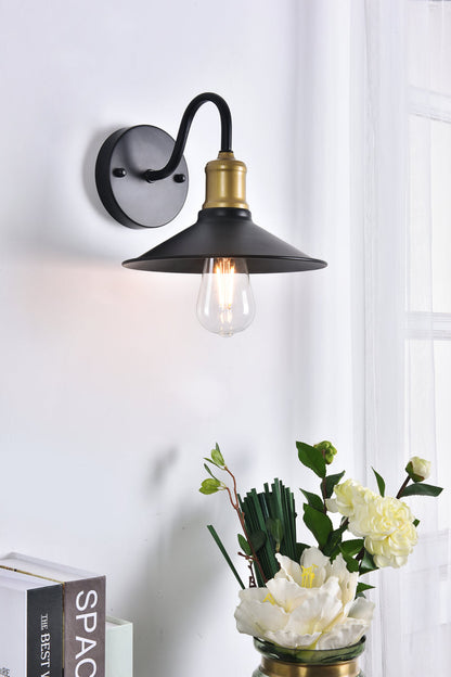 Etude 1 light brass and black Wall Sconce