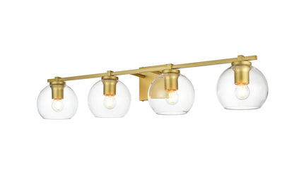 Juelz 4 light Brass and Clear Bath Sconce