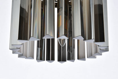 Sydney 3 light polished nickel Pendant Silver Shade (Grey) Royal Cut Crystal