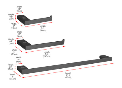 Sofia 3-Piece Bathroom Hardware Set in Matte Black