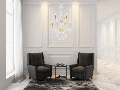 Verona 15 light Gold Chandelier Clear Royal Cut Crystal
