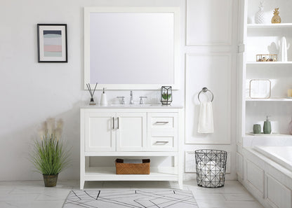 42 inch Single Bathroom Vanity in White
