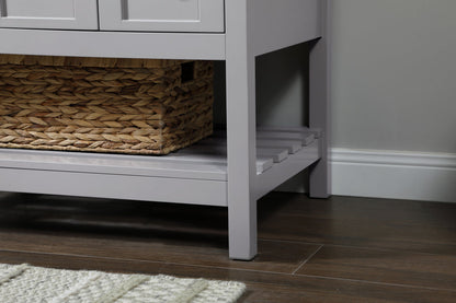32 inch Single bathroom vanity in grey with backsplash
