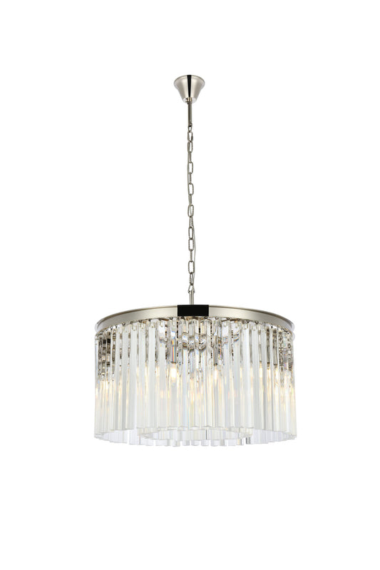 Sydney 8 light polished nickel Chandelier Clear Royal Cut Crystal
