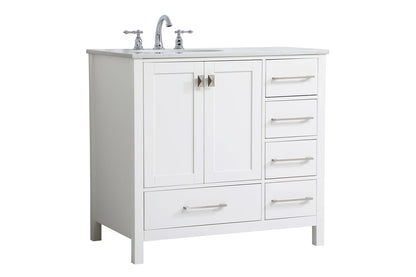 36 inch Single Bathroom Vanity in White