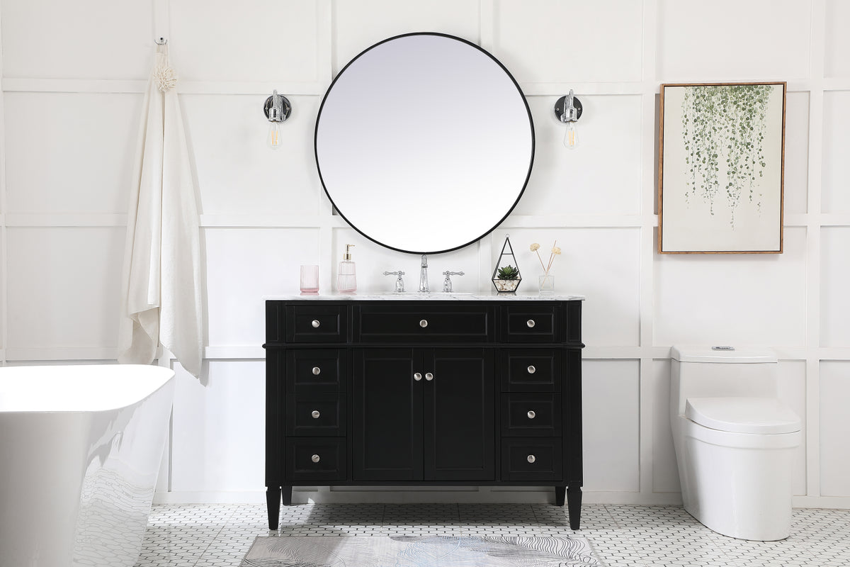 48 inch Single bathroom vanity in Black