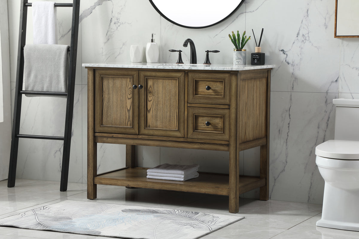 42 inch Single bathroom vanity in driftwood