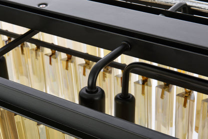 Sydney 12 light Matte Black Chandelier Golden Teak (Smoky) Royal Cut Crystal