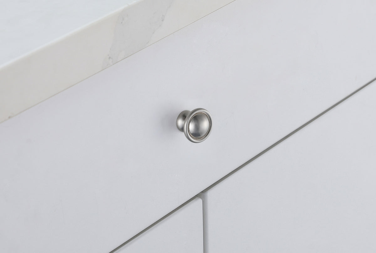 Kadea 1.2" Diameter Brushed Nickel Mushroom Knob Multipack (Set of 10)