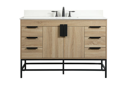 48 inch Single bathroom vanity in mango wood with backsplash
