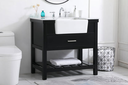 36 inch Single bathroom vanity in black