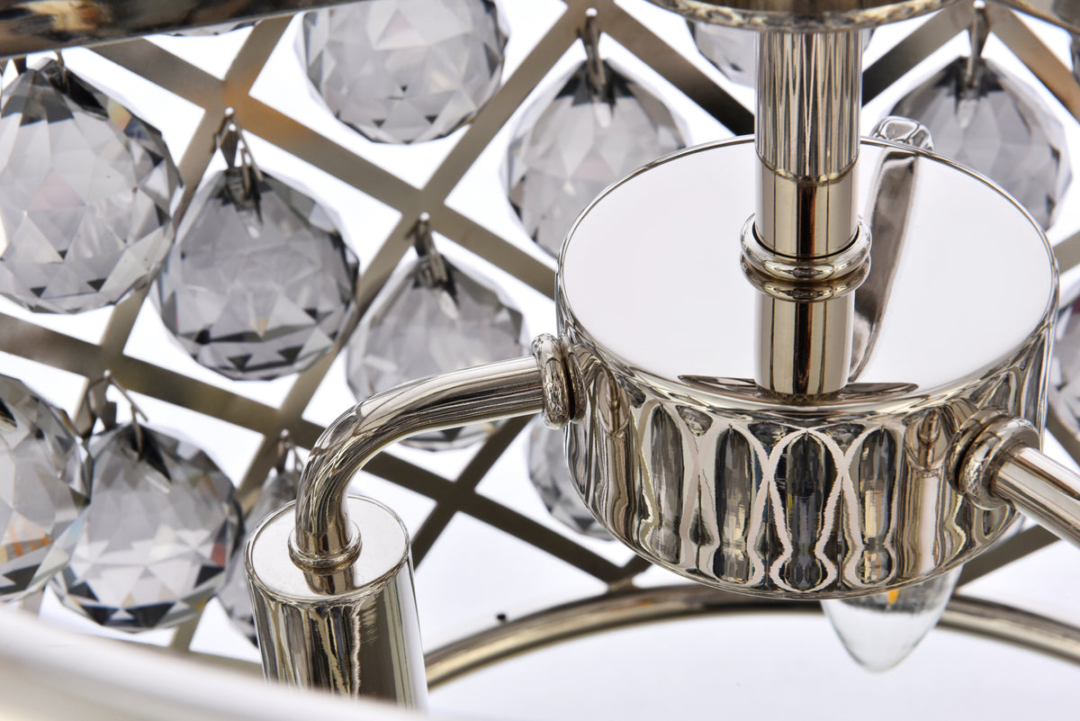 Madison 4 light polished nickel Pendant Silver Shade (Grey) Royal Cut Crystal