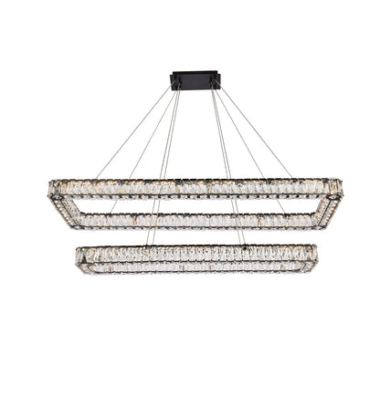 Monroe 50 inch LED double rectangle pendant in black
