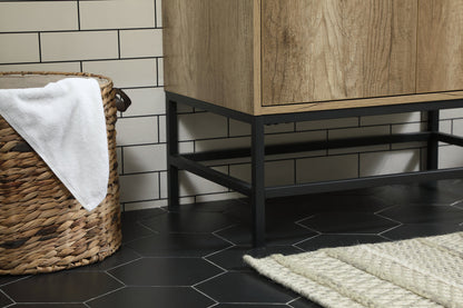 30 inch Single bathroom vanity in natural oak with backsplash