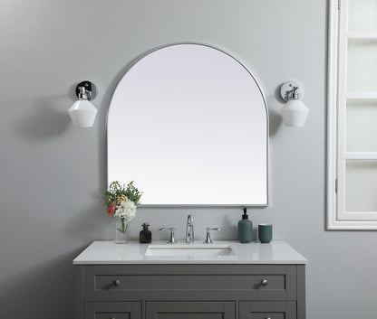 Metal Frame Arch Mirror 36x36 Inch in Silver