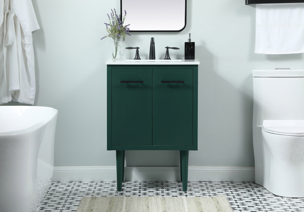 24 inch Single bathroom vanity in green