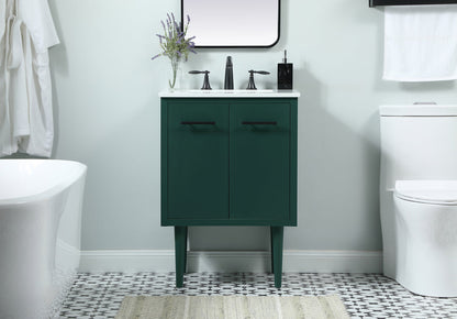 24 inch Single bathroom vanity in green