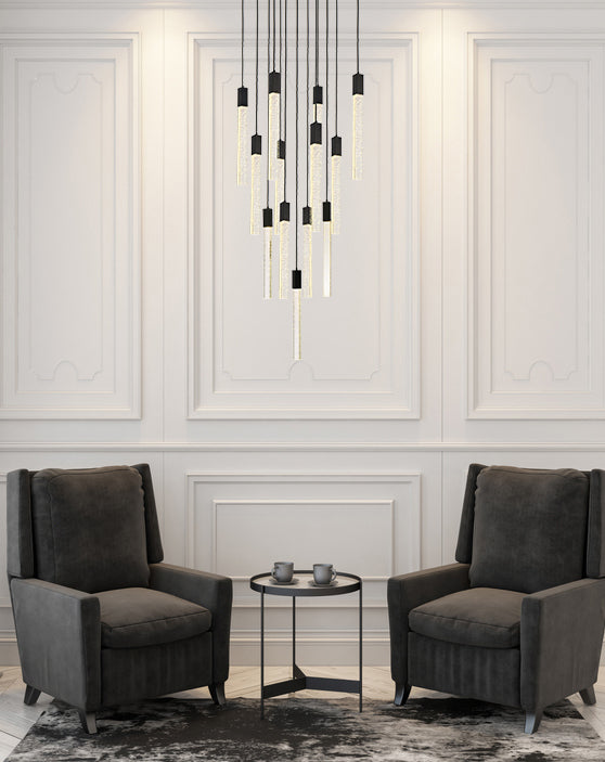 Weston 13 lights pendant in black