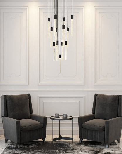 Weston 13 lights pendant in black