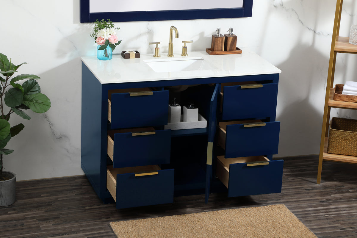 48 inch Single bathroom vanity in blue