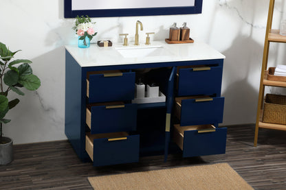 48 inch Single bathroom vanity in blue