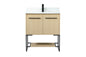 30 inch Single bathroom vanity in maple with backsplash
