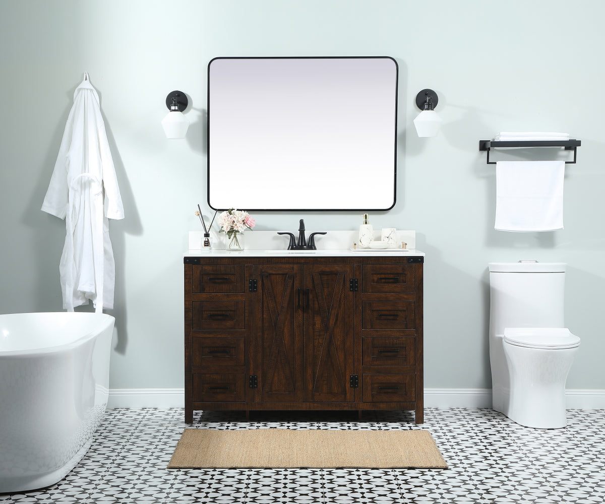 48 inch Single bathroom vanity in expresso with backsplash