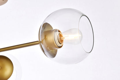 Briggs 26 inch flush mount in brass with clear shade